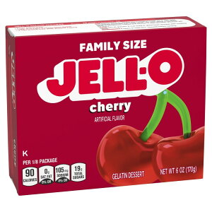 �W�F�� �`�F���[�[���[�f�U�[�g�~�b�N�X �t�@�~���[�T�C�Y 170g Jell-O Cherry Gelatin Dessert Mix, Family Size, 6 oz Box �y�����񂹏��i�z