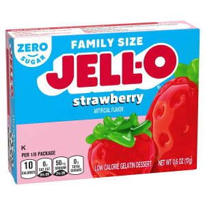 �W�F�� �X�g���x���[ �[���V���K�[ �[���`���f�U�[�g�~�b�N�X �t�@�~���[�T�C�Y 17g Jell-O Strawberry Zero Sugar Gelatin Dessert Mix, Family Size, 0.6 oz Box �y�����񂹏��i�z