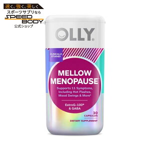 �I���[ �����E ���m�|�[�Y �T�v�������g ���B�[�K���J�v�Z�� EstroG-100 GABA�z�� 30�� OLLY Mellow Menopause Supplements, Vegan Capsules, EstroG-100, GABA, 30 Count �y�����񂹏��i�z