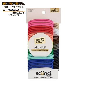 �X�N���`�o�C�R���G�A�[ �|�j�[�e�[���w�A�S�� �}���`�J���[ 60�� Scunci Value Pack Ponytail Hair Ties, Multicolor, 60 Count �y�����񂹏��i�z