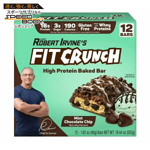 �t�B�b�g�N�����` �~���g�`���R�`�b�v �v���e�C���x�C�N�h�o�[ 12�{�� FITCRUNCH Mint Chocolate Chip, High Protein Baked Bar, 16g Protein, 12 Count �y�����񂹏��i�z