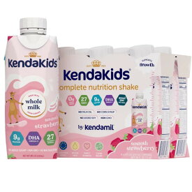 ケンダキッズ コンプリートニュートリションシェイク スムースストロベリー 237mL 6本入 KendaKids Complete Nutrition Shake with Protein & DHA, Smooth Strawberry, 8 fl oz, (6 Pack) 【お取り寄せ商品】