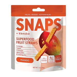 �P���R�[ �}���S�[ �X�i�b�v�X �X�[�p�[�t�[�h �t���[�c�X�g���[ 28g Kencko Mango Snaps, Superfood Fruit Straws, 1 oz Resealable Bag �y�����񂹏��i�z