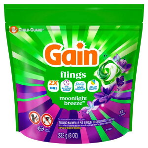�Q�C�� �t�����O�X �����܃p�b�N 4in1 �I�L�V�u�[�X�g���t�@�u���[�Y ���[�����C�g�u���[�Y�̍��� 12�� Gain Flings Laundry Detergent Pacs, 4-in-1 Oxi Boost and Febreze, Moonlight Breeze, 12 Ct �y�����񂹏��i