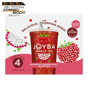 �W���C�o ���Y�x���[�h���S���t���[�c �u���b�N�e�B�[ �o�u���e�B�[ 355ml 4�{�p�b�N Joyba Raspberry Dragonfruit Black Tea Bubble Tea, 12 fl oz Cup Pack of 4 �y�����񂹏��i�z
