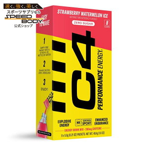 C4 �p�t�H�[�}���X�G�i�W�[�p�E�_�[�~�b�N�X �X�g���x���[�E�H�[�^�[������ 8�{ C4 Performance Energy Powder Mix Strawberry Watermelon Ice, 8 Pack �y�����񂹏��i�z