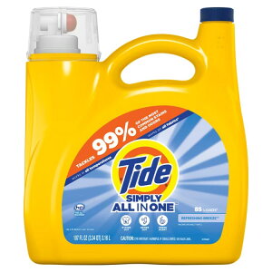 �^�C�h �V���v���[ �t�̐����� �I�[���C������ ���t���b�V���O�u���[�Y 3.2L 85�� Tide Simply Laundry Detergent Liquid, Refreshing Breeze Scent, 85 Loads, 107 fl oz �y�����񂹏��i�z