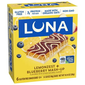 ���i �������[�X�g���u���[�x���[ �v���e�C���o�[ 6�{�� LUNA LemonZest + Blueberry Flavor Gluten Free Snack Bars, Protein Bars, 6Count �y�����񂹏��i�z