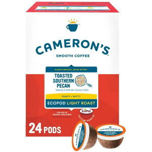 �L���������Y �T�U���s�[�J�� ���C�g���[�X�g �R�[�q�[�J�v�Z�� �G�R�|�b�h 24���� Cameron�fs Southern Pecan Light Roast Coffee, 24 Count EcoPods, Flavored Single-Serve Pods �y�����񂹏��i�z