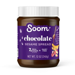 �X�[���t�[�Y �N���[�~�[�`���R���[�g�Z�T�~�y�[�X�g 340g Soom Foods Creamy Chocolate Sesame Spread Paste, 12 oz Jar �y�����񂹏��i�z
