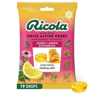 ���R�� �n�j�[������ �G�L�i�Z�A �h���b�v 19���� Ricola Honey Lemon with Echinacea Cough Drops 19 Count �y�����񂹏��i�z
