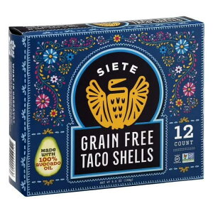�V�G�e�t�@�~���[�t�[�Y �O���C���t���[ �N�����`�[�^�R�V�F�� 12������ Siete Family Foods Grain Free Crunchy Taco Shells, 12 Count �y�����񂹏��i�z