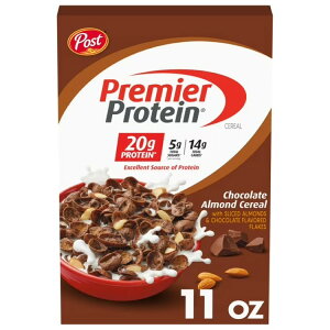 �|�X�g �v���~�A�v���e�C�� �`���R���[�g�A�[�����h �V���A�� 311g Post Premier Protein Chocolate Almond Cereal, Chocolatey Protein Cereal, Crunchy 11 oz Box �y�����񂹏��i�z