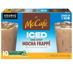�}�b�N�J�t�F �A�C�X �����X�e�b�v ���J�t���b�y �R�[�q�[�J�v�Z�� 10���� McCafe, ICED One Step Mocha Frappe K-Cup Coffee Pods, 10 Count �y�����񂹏��i�z