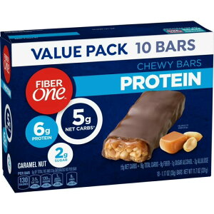 �t�@�C�o�[���� �`���[�C�[�v���e�C���o�[ �L���������i�b�c 10�{�� Fiber One Chewy Protein Bars, Caramel Nut, Protein Snacks, 10 ct �y�����񂹏��i�z