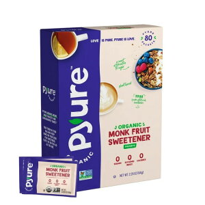 �s���A �I�[�K�j�b�N �����N�t���[�c�u�����h �����Ö��� 80�� Pyure Organic Monk Fruit Blend Granular Sweetener Packets 80ct �y�����񂹏��i�z