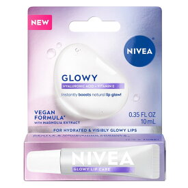 ニベア グロウィーリップス ヴィーガン リップバーム ヒアルロン酸・ビタミンE・マグノリアエキス配合 10ml NIVEA Glowy Lips, Vegan Lip Balm, 0.35 Fl Oz 【お取り寄せ商品】