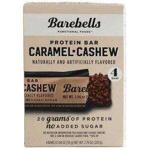 �x�A�x���Y �v���e�C���o�[ �L���������J�V���[ 54g 4�{�� Barebells Protein Bars with 20g High Protein, 1.9oz Bars, Caramel Cashew - 4 Count �y�����񂹏��i�z