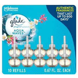 �O���[�h �v���O�C�� ����t���I�C�� �����p �G�A�t���b�V���i�[ �A�N�A �E�F�[�u 20ml 10�� Glade PlugIns Scented Oil 5 Refills, Air Freshener, Aqua Waves Scent, 6.7 FL oz, Pack of 10 �y�����񂹏��i�z