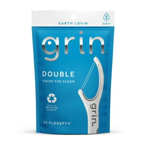 �O���� �_�u���t���X�s�b�N�X �f���^���t���X�s�b�N 75�{ Grin Double Flosspyx - 75 ct - Dental Floss Picks �y�����񂹏��i�z