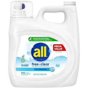 �I�[�� �t���[�N���A �t�̐����� 4.55L 123�� all Free Clear Liquid Laundry Detergent, 154 oz, 123 Loads �y�����񂹏��i�z