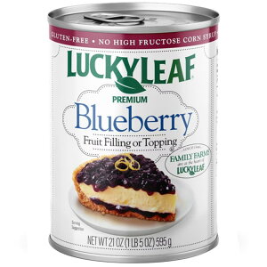 ���b�L�[���[�t �v���~�A���u���[�x���[�t���[�c�t�B�����O���g�b�s���O 595g Lucky Leaf Premium Blueberry Fruit Filling and Topping, 21 oz Can �y�����񂹏��i�z