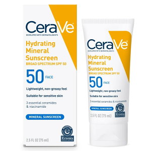�Z�����B �n�C�h���[�e�B���O �~�l�����T���X�N���[�� SPF 50 �q���p����l�p 75ml CeraVe Hydrating Mineral Sunscreen SPF 50 Kids & Adults, 2.5 oz �y�����񂹏��i�z