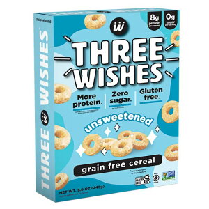�X���[�E�B�b�V���Y ���� �O���C���t���[�V���A�� 244g Three Wishes Unsweetened, Grain Free Cereal, 8.6 oz �y�����񂹏��i�z