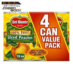 �f�������e �C�G���[�N�����O �X���C�X�s�[�` 100%�W���[�X�Ђ� 425g 4�ʃp�b�N Del Monte Yellow Cling Sliced Peaches in 100% Juice, 15 oz Can Pack of 4 �y�����񂹏��i�z