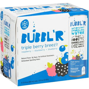 �o�u���[ �X�p�[�N�����O�E�H�[�^�[ �g���v���x���[�u���[�Y 355ml 6�ʃp�b�N BUBBL'R Sparkling Water, Triple Berry Breez'r, 12 fl oz, 6 Pack Cans �y�����񂹏��i�z