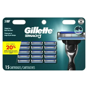 �W���b�g �}�b�n3 �֐n �j���p�J�~�\���֐n 15�� Gillette Mach3 Razor Blade Refills for Men, 15 Count �y�����񂹏��i�z