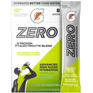 �Q�[�^���[�h �[���V���K�[ ���������C�� �d�����p�E�_�[�h�����N�~�b�N�X 8�{���� Gatorade Zero Sugar Lemon Lime Electrolyte Powder Drink Mix, 0.12 oz, 8 Sticks �y�����񂹏��i�z
