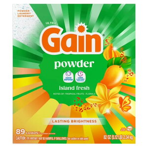 �Q�C�� ���������� �A�C�����h�t���b�V���̍��� 2.32kg 89�� Gain Powder Laundry Detergent, Island Fresh, 82 oz, 89 Loads �y�����񂹏��i�z