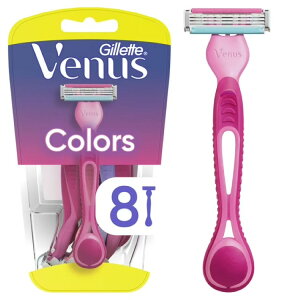 �W���b�g ���B�[�i�X �V���v���[3 �J���[ �����p�g���̂ăJ�~�\�� �s���N 8�{���� Gillette Venus Simply 3 Colors Disposable Female Razors, Pink, 8 Count �y�����񂹏��i�z