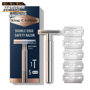 �L���OC.�W���b�g �����Y �_�u���G�b�W���S�J�~�\�� 5���ւ��n�t King C. Gillette Men's Double Edge Safety Razor with 5 Double Edge Refill Blades �y�����񂹏��i�z