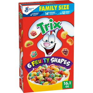 �g���b�N�X ���H�V���A�� �t���[�c�����R�[���p�t �t�@�~���[�T�C�Y 450g Trix Breakfast Cereal, Fruit Flavored Corn Puffs, Family Size, 16.1 oz �y�����񂹏��i�z