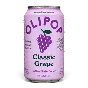 �I���|�b�v �v���o�C�I�e�B�N�X�\�[�_ �N���V�b�N�O���[�v 355ml 1�{ OLIPOP Prebiotic Soda, Classic Grape, 12 fl oz �y�����񂹏��i�z