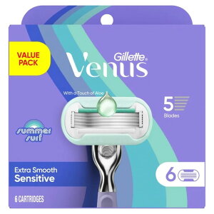 �W���b�g���B�[�i�X �T�}�[�T�[�t �G�N�X�g���X���[�X �Z���V�e�B�u �����p�֐n 6�� Venus Summer Surf Extra Smooth Sensitive Women's Razor Blade Refills �y�����񂹏��i�z