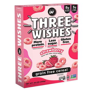 �X���[�E�B�b�V���Y �X�g���x���[ �O���C���t���[�V���A�� Three Wishes Grain Free Cereal, Strawberry, Gluten-Free �y�����񂹏��i�z