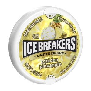 �A�C�X�u���[�J�[�Y �S�[���f���p�C�i�b�v�� �V���K�[�t���[�~���g ��43g Ice Breakers Golden Pineapple Sugar Free Mints, Tin 1.5 oz �y�����񂹏��i�z