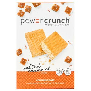 �p���[�N�����` �I���W�i�� �\���e�b�h�L�������� 40g 5�{�� Power Crunch Original Protein Energy Bars, Salted Caramel, 1.4 oz, 5 Count �y�����񂹏��i�z