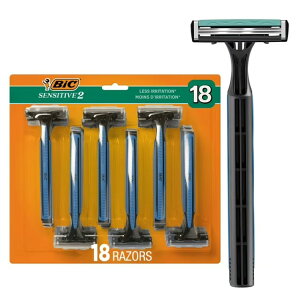 �r�b�N �Z���V�e�B�u2 �����Y�g���̂ăJ�~�\�� 2���n 18�{ BIC Sensitive 2 Disposable Razors for Men With 2 Blades, 18 Pack �y�����񂹏��i�z