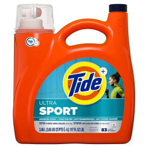 �^�C�h �E���g���X�|�[�c �t�̐����� ���E����΍� 3.46L 83�� Tide Ultra Sport Liquid Laundry Detergent, 117 fl oz, 83 Loads �y�����񂹏��i�z