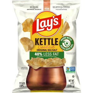 ���C�Y �P�g���N�b�N�h 40%���b���J�b�g �I���W�i���V�[�\���g 170.1g Lay's Kettle Cooked 40% Less Fat Original Sea Salt 6 oz Bag �y�����񂹏��i�z