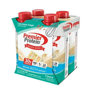 �v���~�A�v���e�C�� �V�F�C�N �P�[�L�o�b�^�[�f�B���C�g ����ς���30g 325mL 4�{ Premier Protein Shake, Cake Batter Delight, 30g Protein, 11 Fl Oz, 4 Ct �y�����񂹏��i�z