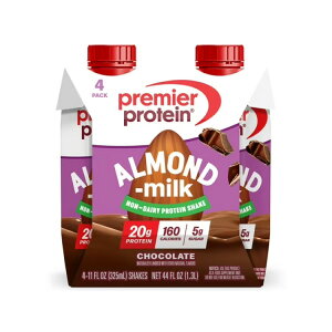 �v���~�A�v���e�C�� �A�[�����h�~���N�V�F�C�N �`���R���[�g ����ς���20g 325mL 4�{ Premier Protein Almond Milk Shake, Chocolate, 20g Protein, 11 Fl Oz, 4 Ct �y�����񂹏��i�z