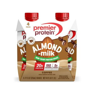 �v���~�A�v���e�C�� �A�[�����h�~���N�V�F�C�N �R�[�q�[ ����ς���20g 325mL 4�{ Premier Protein Almond Milk Shake, Coffee, 20g Protein, 11 Fl Oz, 4 Ct �y�����񂹏��i�z
