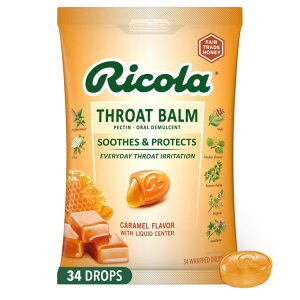 ���R�� �L�������� �X���[�g�o�[�� �̂ǈ� 34���� Ricola Caramel Throat Balm Throat Drops 34 ct �y�����񂹏��i�z