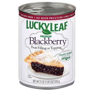 ���b�L�[���[�t �v���~�A�� �u���b�N�x���[ �t���[�c�t�B�����O���g�b�s���O 595g Lucky Leaf Premium Blackberry Fruit Filling & Topping, 21 oz Can �y�����񂹏��i�z