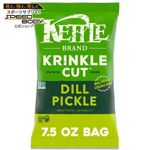 �P�g���u�����h �|�e�g�`�b�v�X �N�����N���J�b�g �f�B���s�N�� �P�g���`�b�v�X 213g Kettle Brand Potato Chips, Krinkle Cut, Dill Pickle Kettle Chips, 7.5 oz �y�����񂹏��i�z